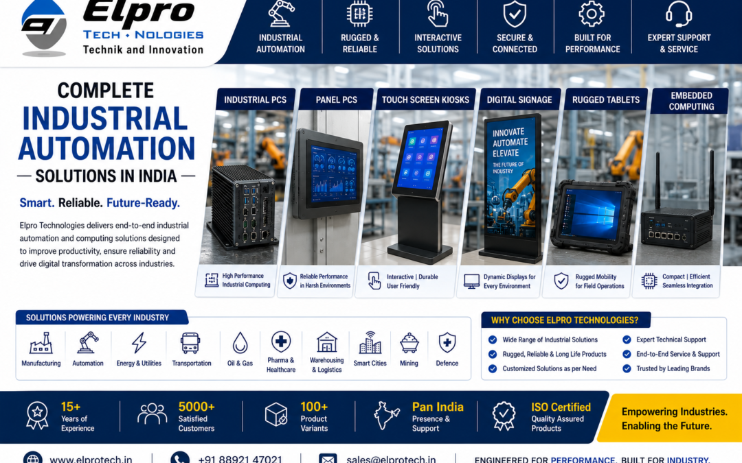 Complete Industrial Automation Solutions in India – Industrial PCs, Panel PCs, Kiosks, Digital Signage, Rugged Tablets & Embedded Computing
