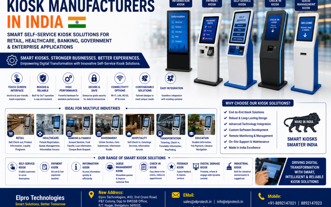 Kiosk Manufacturers in India – Smart Self-Service Kiosk Solutions for Retail, Healthcare, Banking, Government & Enterprise Applications