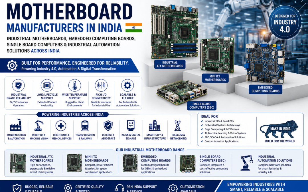 Motherboard Manufacturers in India – Industrial Motherboards, Embedded Computing Boards, Single Board Computers & Industrial Automation Solutions Across India